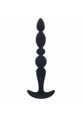 LEVELZ - Multi Textured Silicone Flared Anal Probe - Black